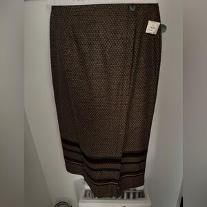 Chic Brown Patterned Pencil Skirt